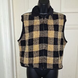 Chrysantheme plaid vest 100% cotton size medium